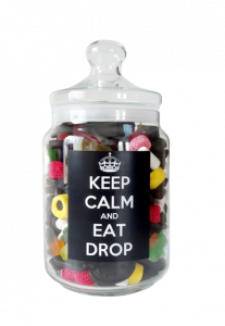 Drop/snoeppot "KEEP CALM and EAT DROP"