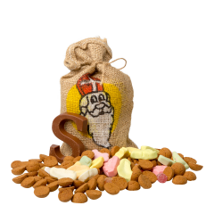 Jute zak "Dollepiet" strooigoed en lettertje