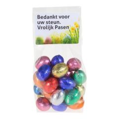 Paaseitjes in zakje met sticker