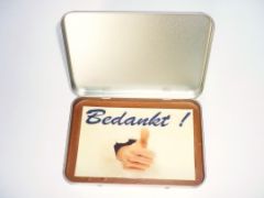 Blikje met chocolade groot