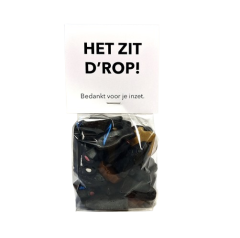 Zakje drop met private label kaartje