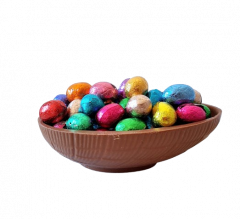 Half ei groot met paaseitjes 