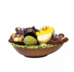 Luxe chocolade eierschaal met paaschocolade