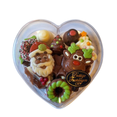 Transparant hart kerst chocolade