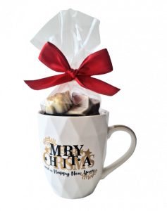 Merry Christmas mok met chocolade