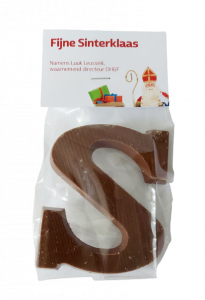 Chocoladeletter met kaartje