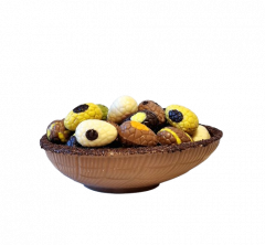 Schaal groot met bonbon eitjes