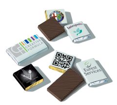 Chocolade met logo wikkel