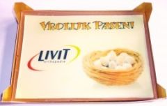 Chocolade wenskaart Vrolijk Pasen groot