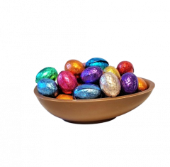 Chocolade eierschaal met paaseitjes middel
