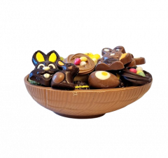 Eierschaal groot gevuld met paaschocolade 