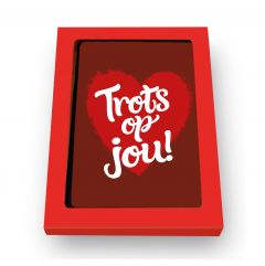 Chocolade kaart met tekst